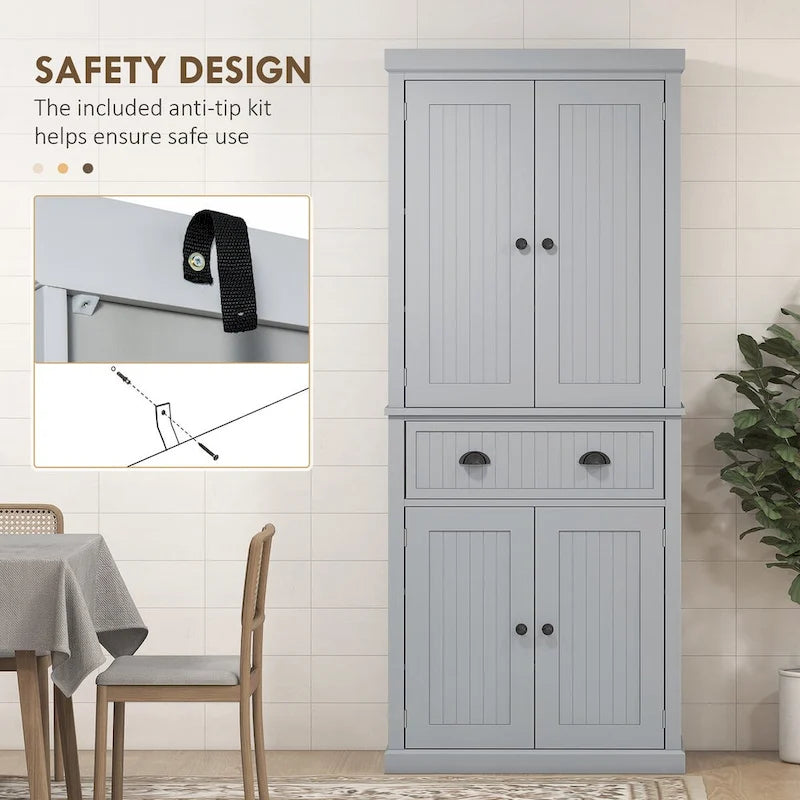 Meuble de rangement de cuisine de 72 po avec 4 portes