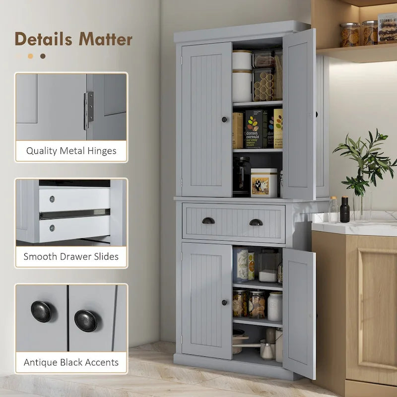 Meuble de rangement de cuisine de 72 po avec 4 portes
