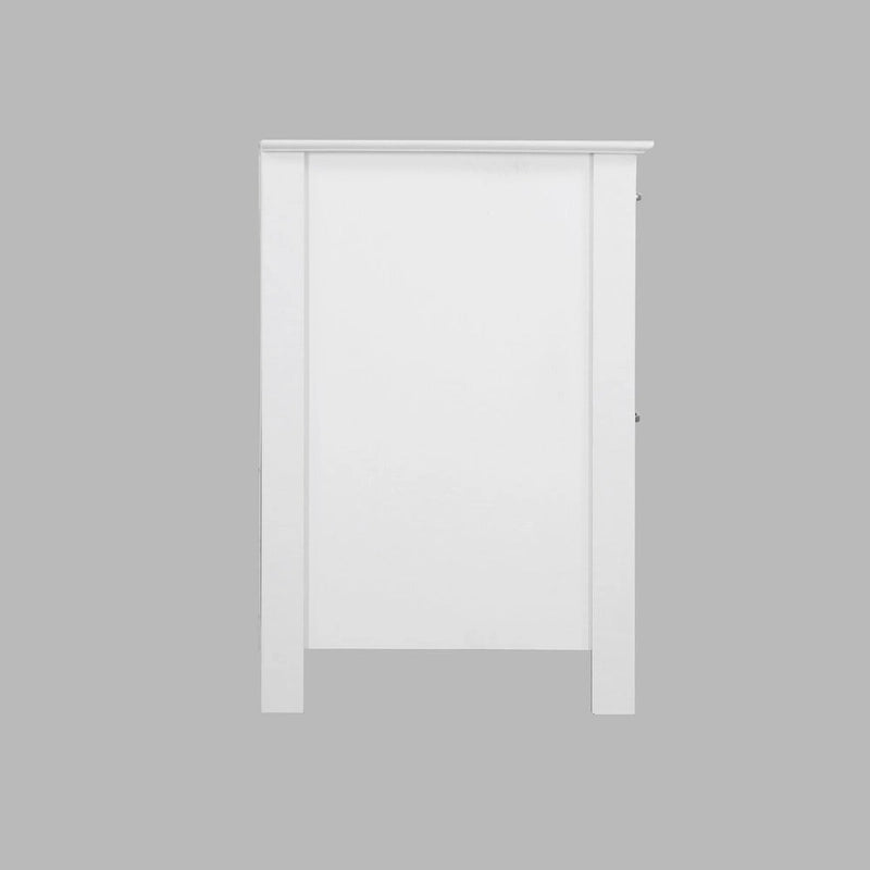 Classeur à 2 tiroirs au design campagnard, finition blanche