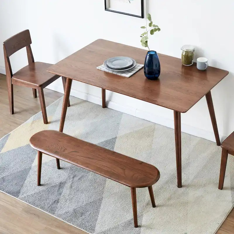 Banc de salle à manger en bois de chêne massif au design semi-circulaire
