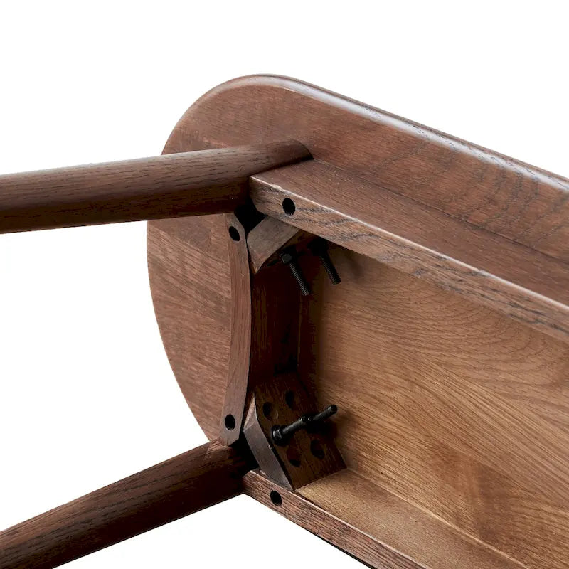 Banc de salle à manger en bois de chêne massif au design semi-circulaire